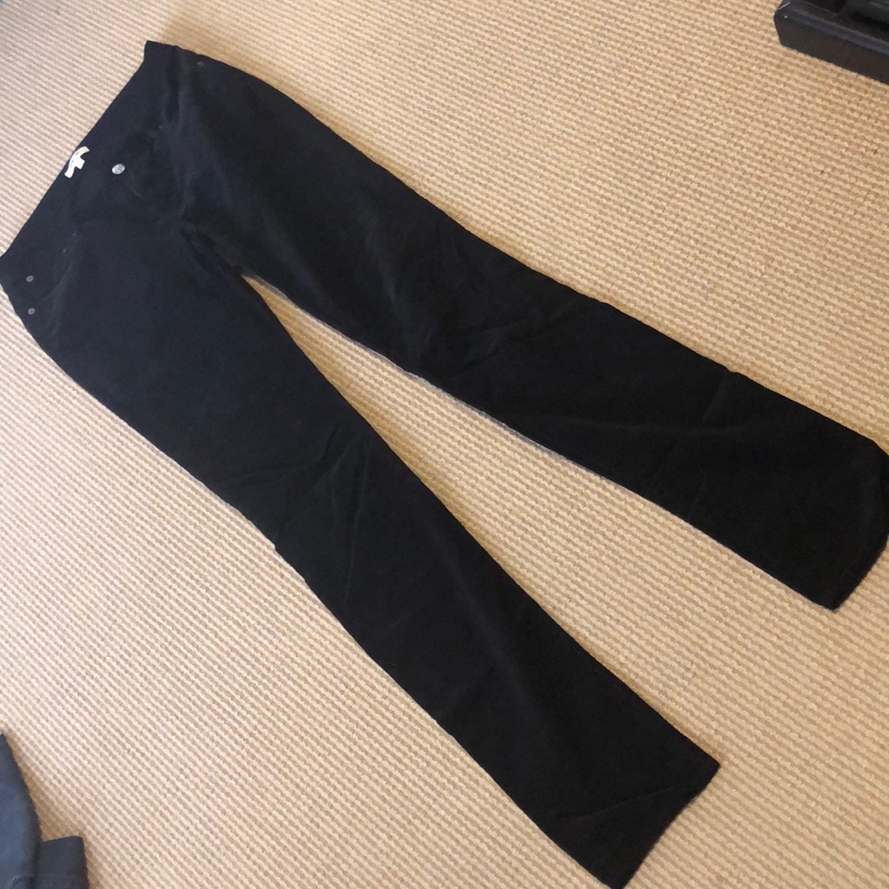 Helmut Lang Straight Leg Black Corduroy Pants